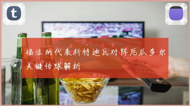 福法纳代表科特迪瓦对阵厄瓜多尔关键传球解析